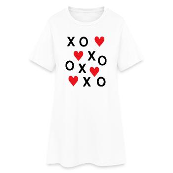 Adore de cœurs rouges mignons design minimaliste de la Saint-Valentin - Robe T-shirt Femme - blanc - Devant