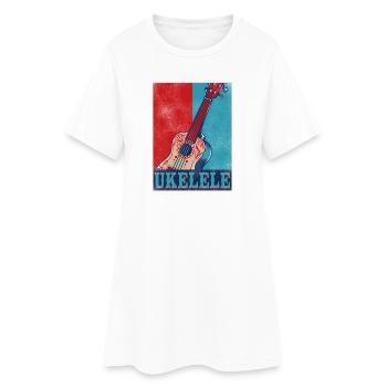 Hawaiian Ukulele Uke Retro Vintage - Frauen T-Shirt-Kleid - Weiß - Vorne