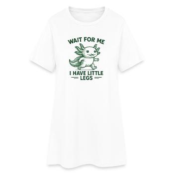 Axolotl disant un mème Humour Petites jambes drôles - Robe T-shirt Femme - blanc - Devant