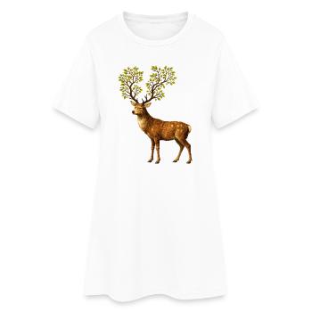 Hirsch mit Baumgeweih – Naturgeist des Waldes - Robe T-shirt Femme - blanc - Devant