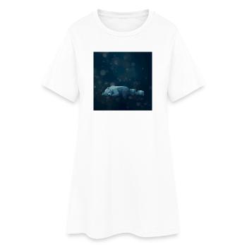 Ours polaires géométriques de la Nuit Bleue - Robe T-shirt Femme - blanc - Devant