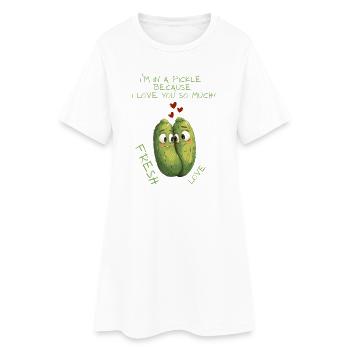 Concombres amoureux – amour frais - Robe T-shirt Femme - blanc - Devant