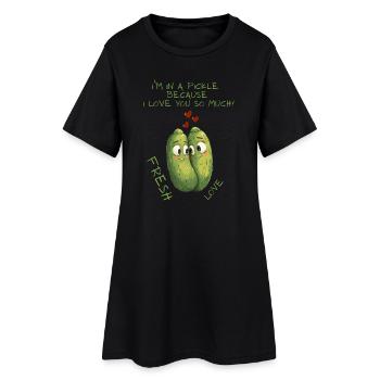 Cucumbers in love – fresh love - Women’s T-Shirt Dress - black - Front