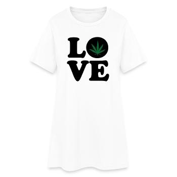 Love weed cannabis  - Robe T-shirt Femme - blanc - Devant