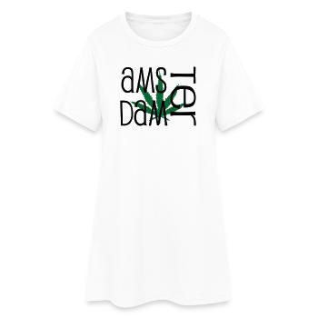 Amsterdam - Cannabis - Weed - Robe T-shirt Femme - blanc - Devant