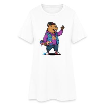 Sweat à capuche Beaver Skate Vibes - Robe T-shirt Femme - blanc - Devant
