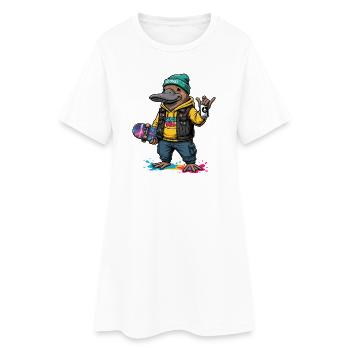 Sweat à capuche punk de Duck Bill Street - Robe T-shirt Femme - blanc - Devant