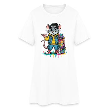 Équipe d’égouts Rat Skater - Robe T-shirt Femme - blanc - Devant