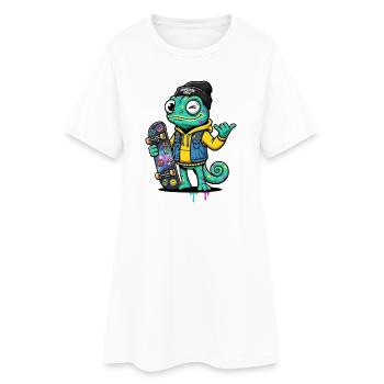 Jeu de couleur Chameleon Skate Crew - Robe T-shirt Femme - blanc - Devant