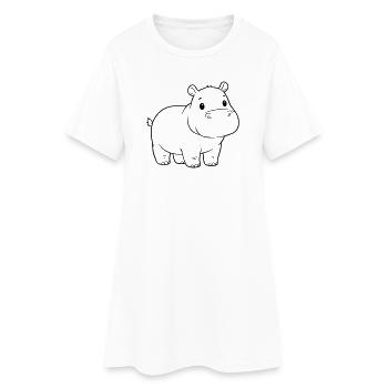 Résumé de la bande dessinée Bébé Hippopotame mignon - Robe T-shirt Femme - blanc - Devant