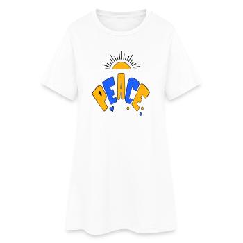 Paix - Robe T-shirt Femme - blanc - Devant