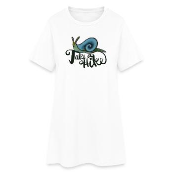 Take a Hike Snail Adventure - Frauen T-Shirt-Kleid - Weiß - Vorne