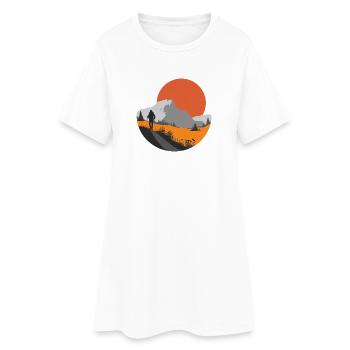 Randonnée en montagne, idée cadeau randonneur - Robe T-shirt Femme - blanc - Devant