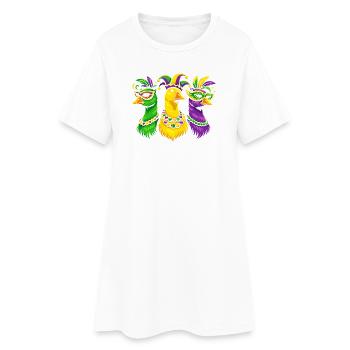 Karnevalstrio der Maskenvögel - Frauen T-Shirt-Kleid - Weiß - Vorne