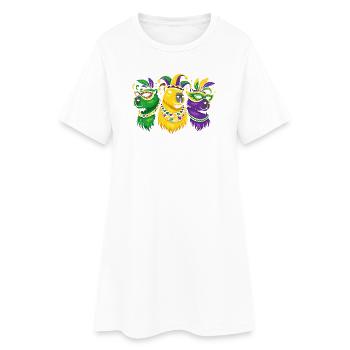Capybara Maskenfest Trio Mardi Gras - Frauen T-Shirt-Kleid - Weiß - Vorne