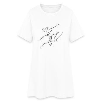 Handshake with heart connection - Women’s T-Shirt Dress - white - Front