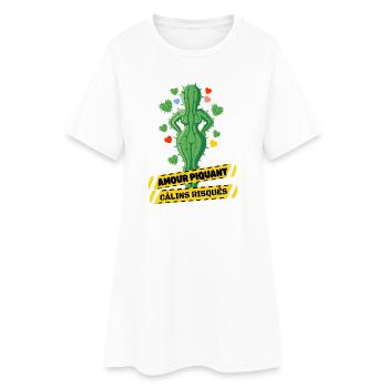 T-shirt cactus amour piquant cadeau Saint-Valentin - Robe T-shirt Femme - blanc - Devant