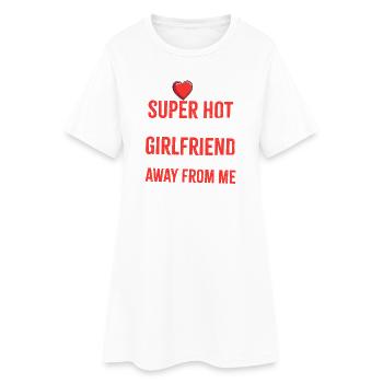 Chemise de petite amie Love Warning - Robe T-shirt Femme - blanc - Devant