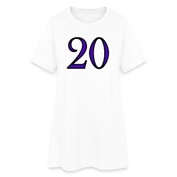20. 20e ANNIVERSAIRE. ANNIVERSAIRE 20 ANS. 20 ANS. - Robe T-shirt Femme - blanc - Devant