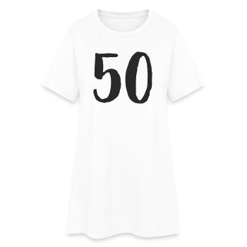 50e anniversaire Numéro Numéro Cadeau - Robe T-shirt Femme - blanc - Devant
