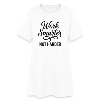 Travailler plus intelligemment, pas plus dur - Efficacité d’abord - Robe T-shirt Femme - blanc - Devant