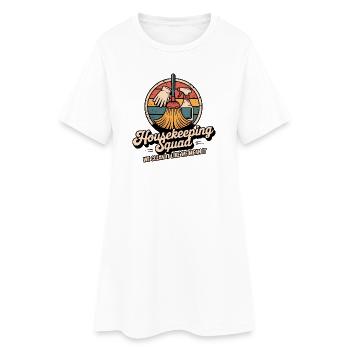 Lustiges Putzen Design - Frauen T-Shirt-Kleid - Weiß - Vorne