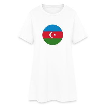 Drapeau rond de l’Azerbaïdjan - Robe T-shirt Femme - blanc - Devant