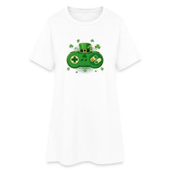 Irish Video Game Controller St Pats - Women’s T-Shirt Dress - white - Front