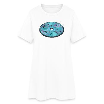 Design rétro des années 90 dans les ordinateurs du futur numérique - Robe T-shirt Femme - blanc - Devant