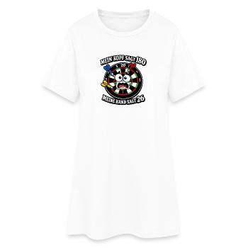 La tête indique 180, l’aiguille indique 26 - Robe T-shirt Femme - blanc - Devant