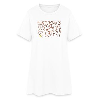 De nombreuses œuvres d’art avec points d’interrogation - Robe T-shirt Femme - blanc - Devant