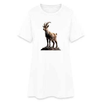 Chèvre Capricorne Bouquetin alpin Chèvres capricornes - Robe T-shirt Femme - blanc - Devant