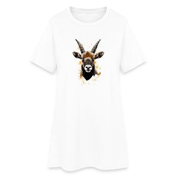 Chèvre Capricorne Bouquetin alpin Chèvres capricornes - Robe T-shirt Femme - blanc - Devant