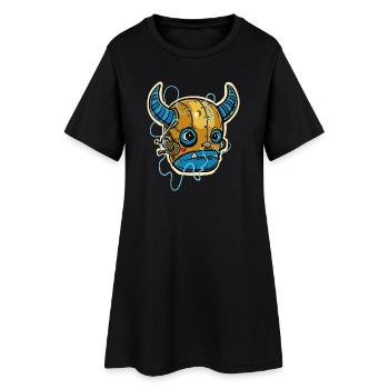 Steampunk Mechanischer Bulle - Frauen T-Shirt-Kleid - Schwarz - Vorne