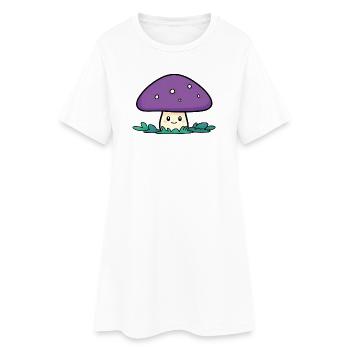 Héros Câlin Champignon Violet - Robe T-shirt Femme - blanc - Devant