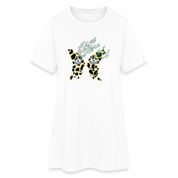 butterfly_with_eyes - Frauen T-Shirt-Kleid - Weiß - Vorne