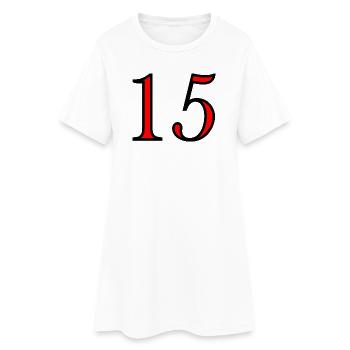 15. 15 JAHRE. 15-JÄHRIGES JUBILÄUM. 15-JÄHRIGES JUBILÄUM. - Frauen T-Shirt-Kleid - Weiß - Vorne