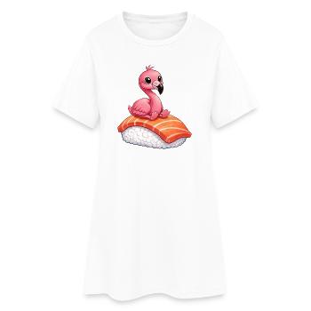 Flamingo Sushi Japanisches Essen Roher Fisch - Women’s T-Shirt Dress - white - Front