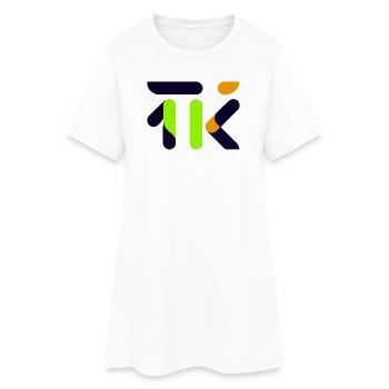Neon Lime Abstract Glyph - Women’s T-Shirt Dress - white - Front