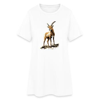 Chèvre Capricorne Bouquetin alpin Chèvres capricornes - Robe T-shirt Femme - blanc - Devant