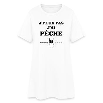 Je ne peux pas j'ai pêche  - Robe T-shirt Femme - blanc - Devant