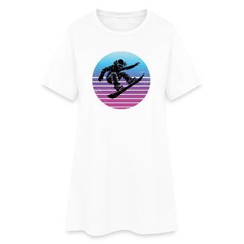 Iconisches Snowboard Motiv für Frauen - Frauen T-Shirt-Kleid - Weiß - Vorne