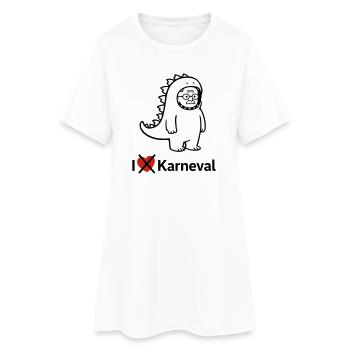 Karnevalsmuffel - Frauen T-Shirt-Kleid - Weiß - Vorne