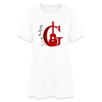 Initiale c mit  Gitarre  - Frauen T-Shirt-Kleid - Weiß - Vorne