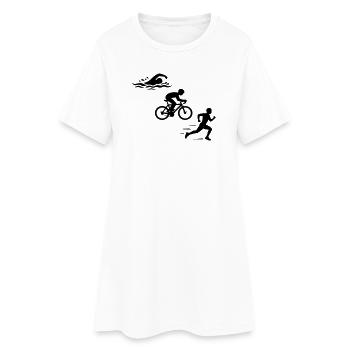 Triathlon Silhouette Triathlet - Frauen T-Shirt-Kleid - Weiß - Vorne