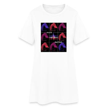 Inner Rhythm – Lebendiges minimalistisches Design - Frauen T-Shirt-Kleid - Weiß - Vorne