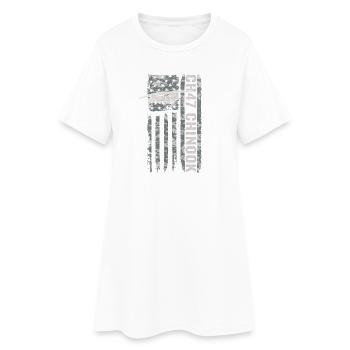 Hélicoptère CH47 Chinook sous drapeau américain - Robe T-shirt Femme - blanc - Devant