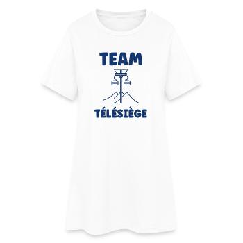 Bergsessellift Team - Frauen T-Shirt-Kleid - Weiß - Vorne