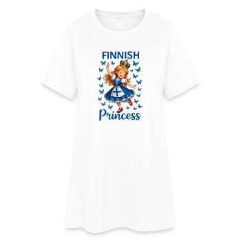 Princess Finland Blue Butterfly - Women’s T-Shirt Dress - white - Front