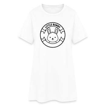 Little Bunny Hase Logo Abzeichen Süß - Frauen T-Shirt-Kleid - Weiß - Vorne